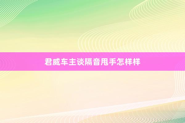 君威车主谈隔音甩手怎样样